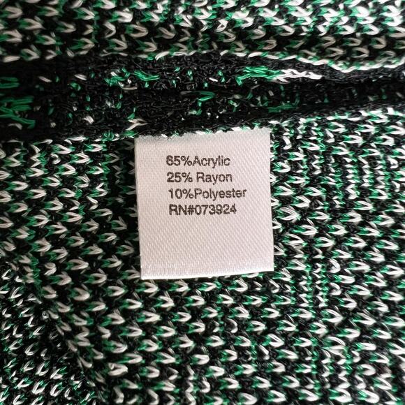 NEW Ming Wang | Tweed Boucle stretch Knit Green Black Cap Sleeve Sheath Dress S - Picture 11 of 11